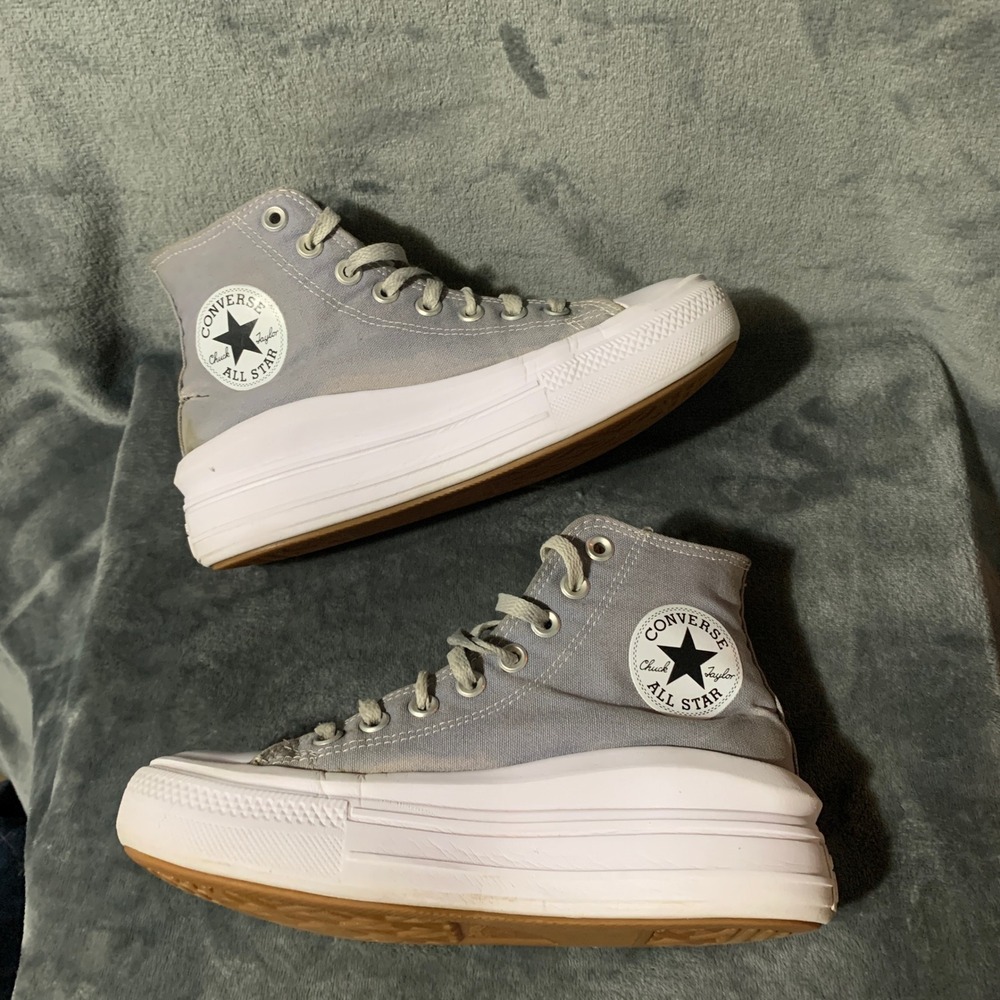 Converse Sneakers Womens 7 Chuck Taylor All Star Move Grey Platform A06500C